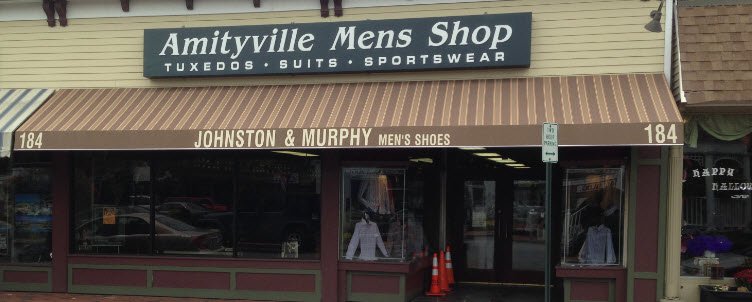 amityville mens shop storefront awning 